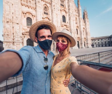 Tourists,With,Face,Mask,Taking,A,Selfie,At,Duomo,Of